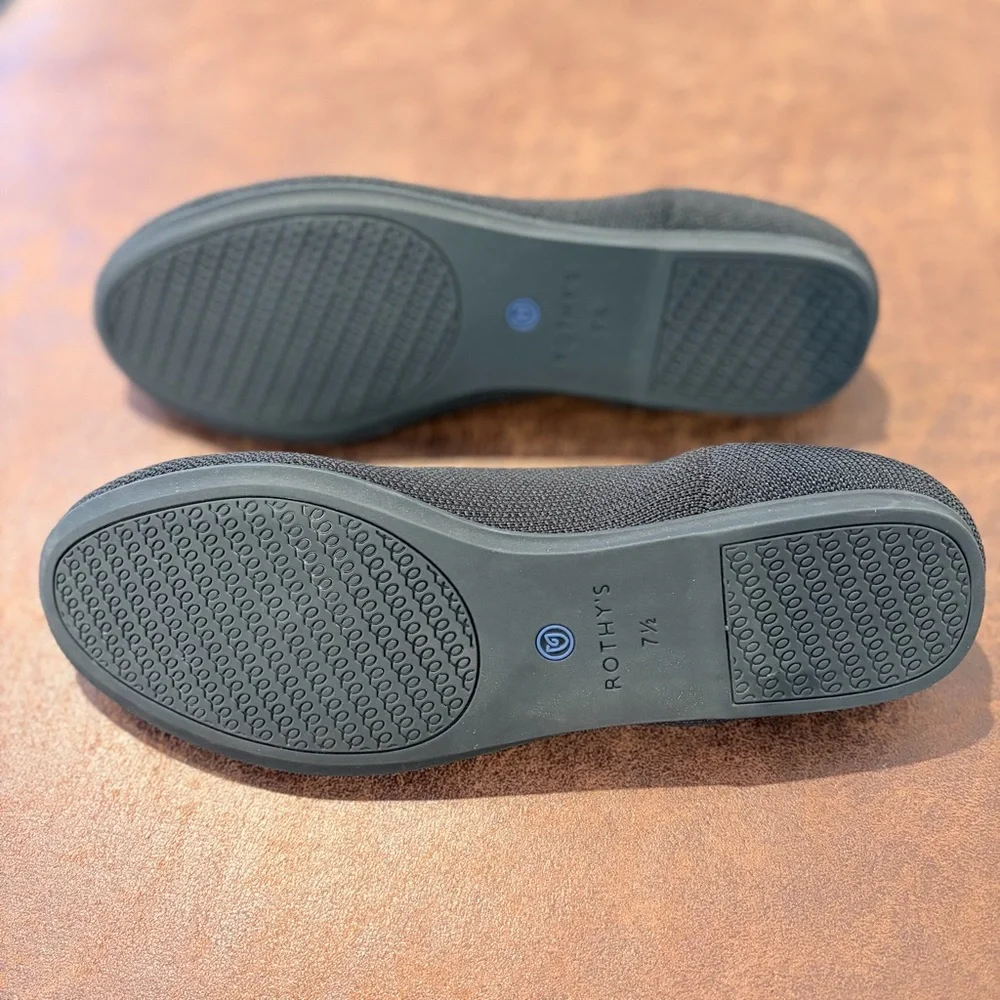 Rothy’s Black Knit Round Ballet Flats Minimalist Quiet Luxury 7.5 Like New - Picture 8 of 10